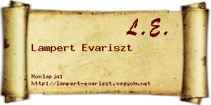 Lampert Evariszt névjegykártya